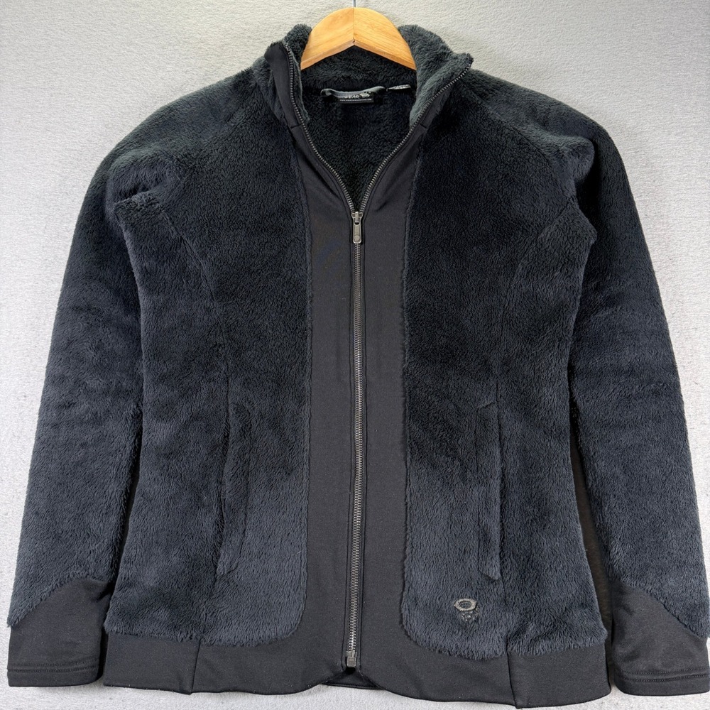 Mountain Hardwear Fleece Jacket Womens S Black Full Zip Soft‎ Thermal Pro Coat